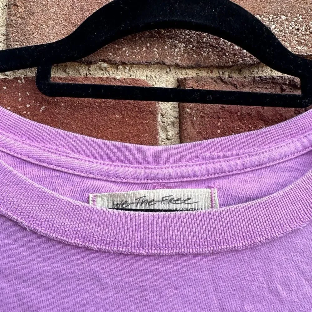 Free People We The Free Fade Into You Crop Boxy Pocket Tee Orchid S NEW